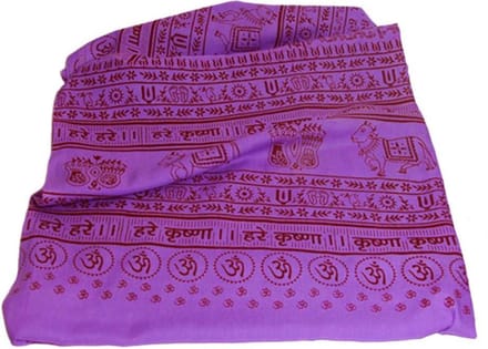 Meditatie omslagdoek met mantra Maha, XL, 220 x 106 cm, paars