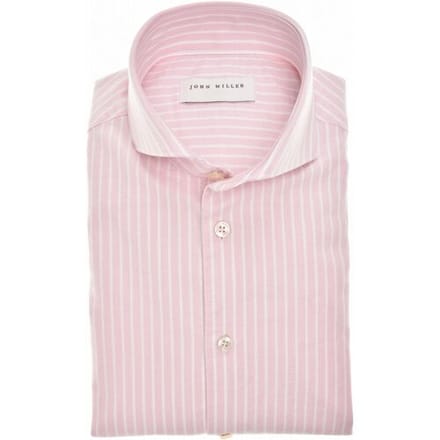 John Miller Overhemd Organic Cotton Oxford Stripe Licht Roze / male