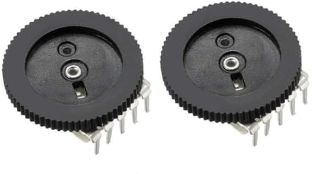Variabele Weerstand - Duplex Potentiometer - Elektronische Projecten - Dubbele Taper - 2 stuks - Zilverkleurig