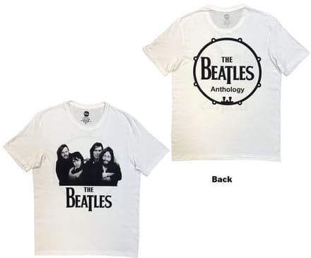 The Beatles - Group Photo Anthology Drum Heren Tshirt - M - Wit
