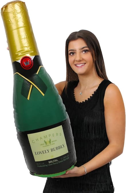 2x Gigantische Opblaasbare Champagne Fles - Feestdecoratie Prop - 73cm