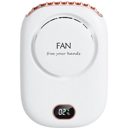 Draagbare Hangende Nekventilator, 2000mAh Draagbare Mini Ventilator, Batterijgevoed USB Oplaadbare 3 Snelheden Luchtkoeler voor Buitenreizen wit