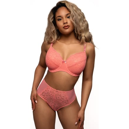 After Eden D-cup & up Bo High waist string in recycled fabric - Onderbroek - Licht Koraal -S
