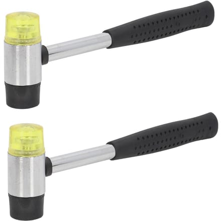 2 stuks Rubberen Hamer 25mm Hol Staal Antislip Handvat Rubberen Hamer met Afneembaar Einde voor white