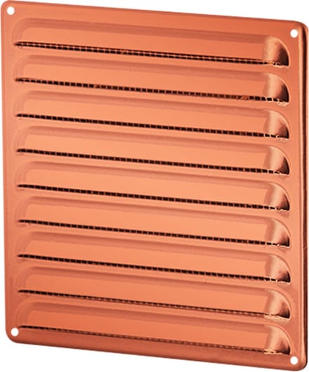 Plieger schoepenrooster RVS af met 195x195mm koper