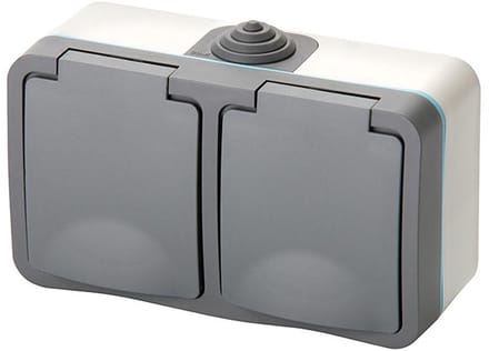 Dubbel Stopcontact - Waterdicht Stopcontact - Elektrische Aansluiting - IP54 Waterdicht - 17.2 x 7.9 x 5.8 cm - null