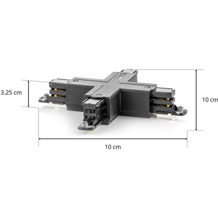 GLOBAL X-verbinder 3-fase stroomrail Noa, zwart