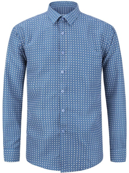 ALLTHEMEN Heren Print Overhemd Met Lange Mouw - Zakelijk Slanke Pasvorm - M