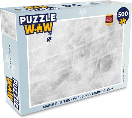 Puzzel Marmer - Steen - Wit - Luxe - Marmerlook - Legpuzzel - Puzzel 500 stukjes