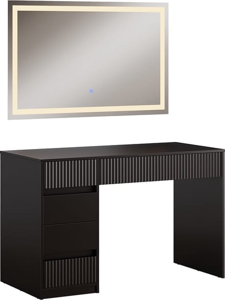 Vicco Omira Kaptafel – 120 cm met LED-spiegel Zwart