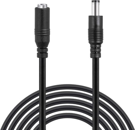 DC Verlengsnoer - Stroomkabel Adapter - Camera Beveiliging - Vergulde Connectoren - 3 Meter - Zwart