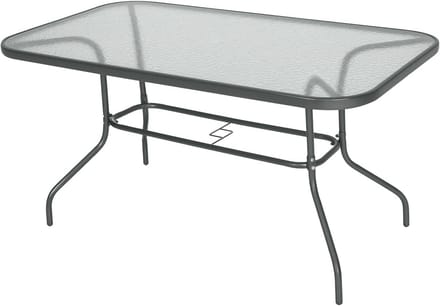 Moderne bistrotafel voor tuin en balkon met parasolgat - 140 x 80 cm