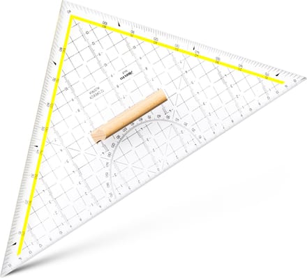 Aristo tekendriehoek - schaalverdeling 30cm - onbuigzaam - transparant - met houten greep - AR-1648