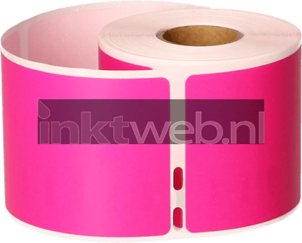 FLWR - Labels / Dymo 99014 Adreslabel groot / roze / Geschikt voor Dymo