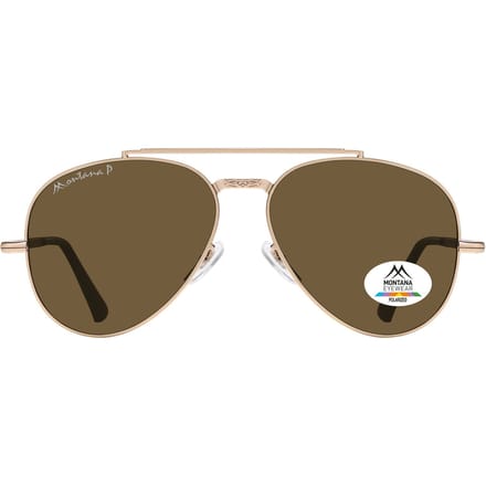Montana Zonnebril Piloot Polarized Goud montuur / Bruin glas MP185A