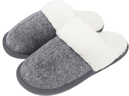 ATTREZZO® Pantoffels Dames - Maat 40-41 - Lichtgrijs - Heerlijk warm!