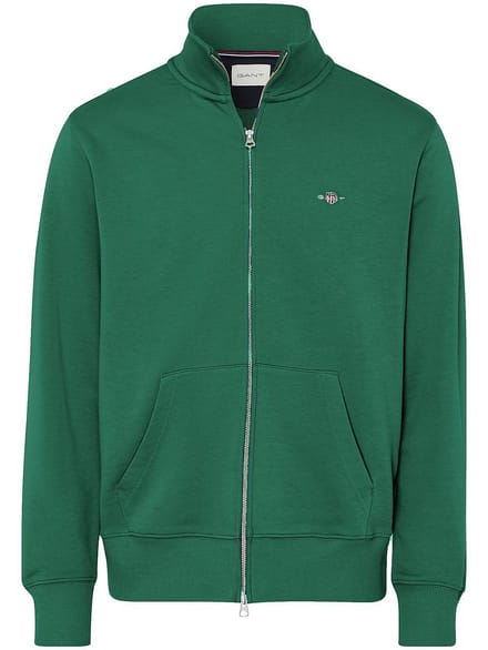 Sweatvest hoogsluitende rits Van GANT groen
