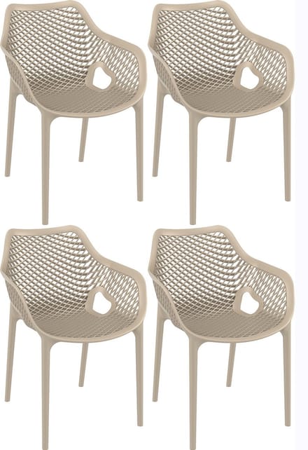 Siesta Exclusive Air XL design tuinstoel taupe 4 stuks