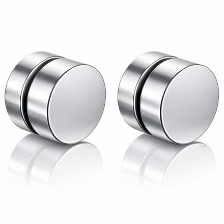 Magnetische Stud oorbellen Zilver 10mm