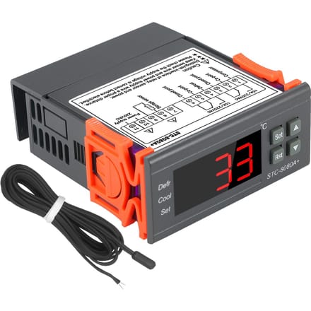Digitale temperatuurregelaar STC-8080A+ koelkastthermostaat voor automatische koelkast grijs