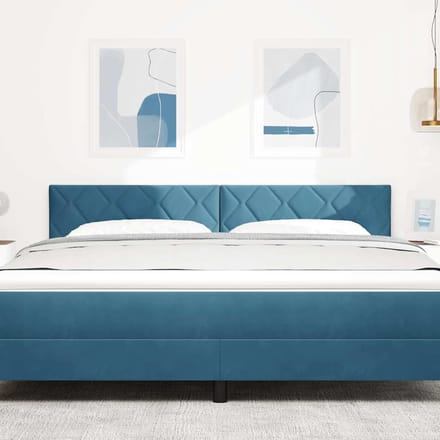 vidaXL - Hoofdbord - Donkerblauw - 180 - cm - Fluweel
