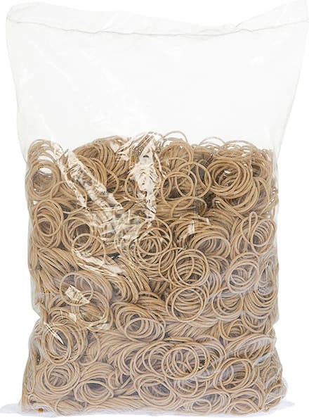 Rubbermagazijn - Elastiekjes - Rubber - Bruin - 25x1,5mm - Circa 5400 stuks - Kleine elastiekjes