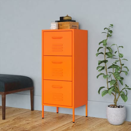 vidaXL - Opbergkast - 42,5x35x101,5 - cm - staal - oranje