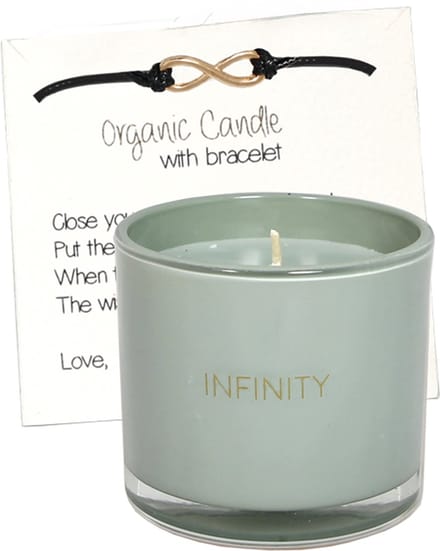 MY FLAME - sojakaars met wensarmbandje - 'Infinity' - Minty Bamboo - 35 branduren - Groen