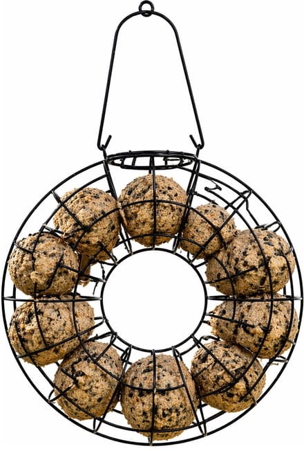 Vogelvoer met silo - D25 cm - incl 14 mezenbollen - voerplek
