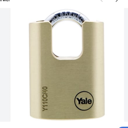 Yale Hangslot messing 40 mm met beschermde beugel
