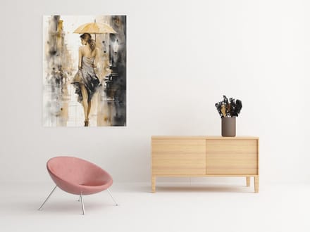 Luxe Canvas Schilderij Elegante Vrouw – Moderne Wanddecoratie 100x75 cm