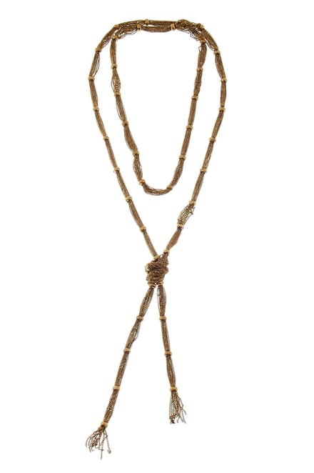 Behave - lange damesketting bronskleur - boho knoopstijl zomerlook