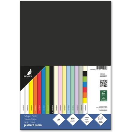 Kangaro papier - A4 - 120 gram FSC - pak 100 vel - zwart