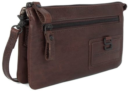 Leren Crossbodytas / Clutch - Alma - Donkerbruin