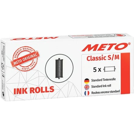 Inktrollen voor METO® prijsetiketteerders Classic S/Classic M/ ProLine S/ProLine M, zwart, 5 stuks