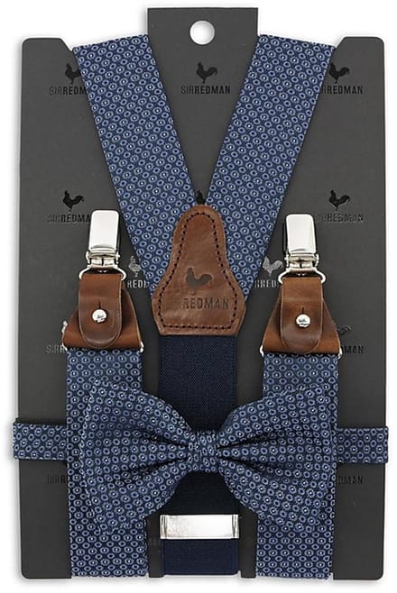 Sir Redman - Bretels met strik - bretels combi pack Talented Tailor dark blue - blauw / grijs
