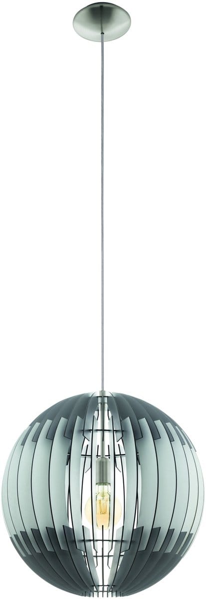 EGLO Olmero Hanglamp - E27 - Staal|Hout - Wit:Grijs