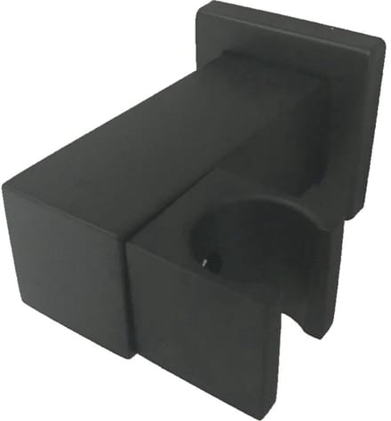 Houder Cuadro voor handdouche met muuraansluiting en waterinlaat mat zwart