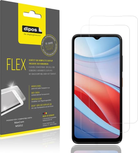 dipos – 2x Beschermfolie geschikt voor MaxCom MS652 | 3D Full Cover Screenprotector | 100% Passend