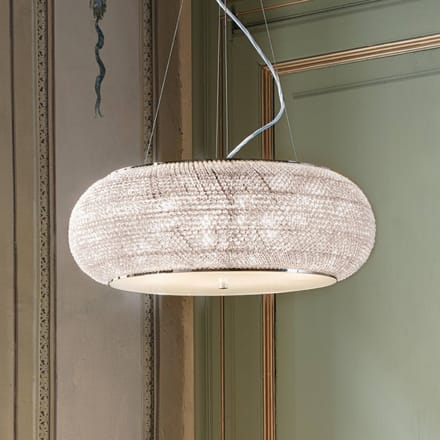 IDEAL LUX hanglamp Pasha, chroomkleurig/helder, Ø 55 cm, glas