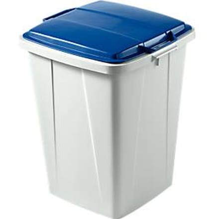Afvalverzamelbak voor recycleerbaar afval Durabin® 90 L - grijs met deksel  blauw