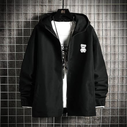 Jas met capuchon Heren Grote Maat Dikke Baseballjas Topjas 5XL zwart