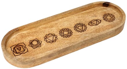 Ovaal Dienblad 7 Chakra Mangohout - 29 cm x 10 cm