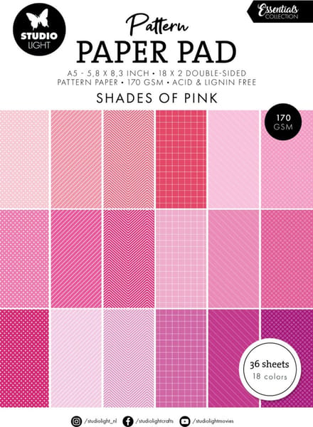 SL Pattern paper pad Shades of pink Essentials nr.163