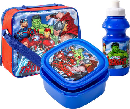The AVENGERS Lunchtas met broodtrommel en beker Iron Man Hulk Spider-Man