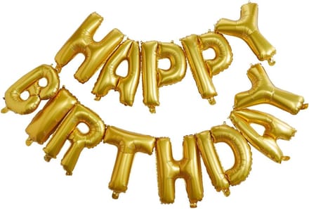 Ginger Ray Pick & Mix 'Happy Birthday' verjaardag ballon slinger - goud - 1,50 meter