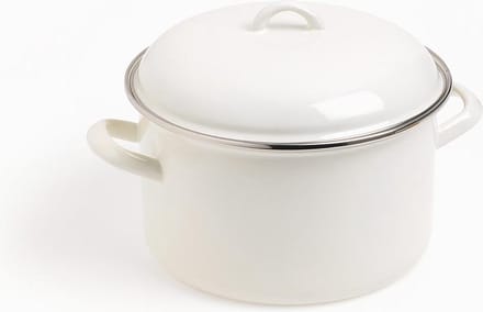 Voccelli Stamppot / Soeppan - 6,5L - ø 24 cm - Ivoorkleur- Emaillen