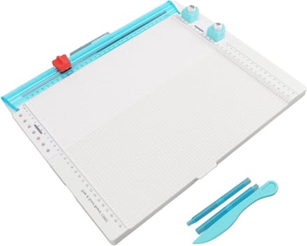 Papier Snijder - Snijmachine Scorebord - Hobby Projecten Maken - 7-In-1 Functionaliteit - 31cm Snijbereik - Grijs