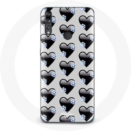 Coque pour Huawei p30 lite Fond de coeurs noirs