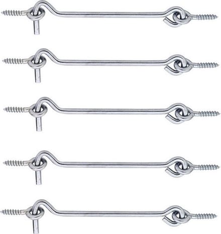 Windhaak - 5x stuks - verzinkt staal - 3 x 0,3 cm - deurhaak